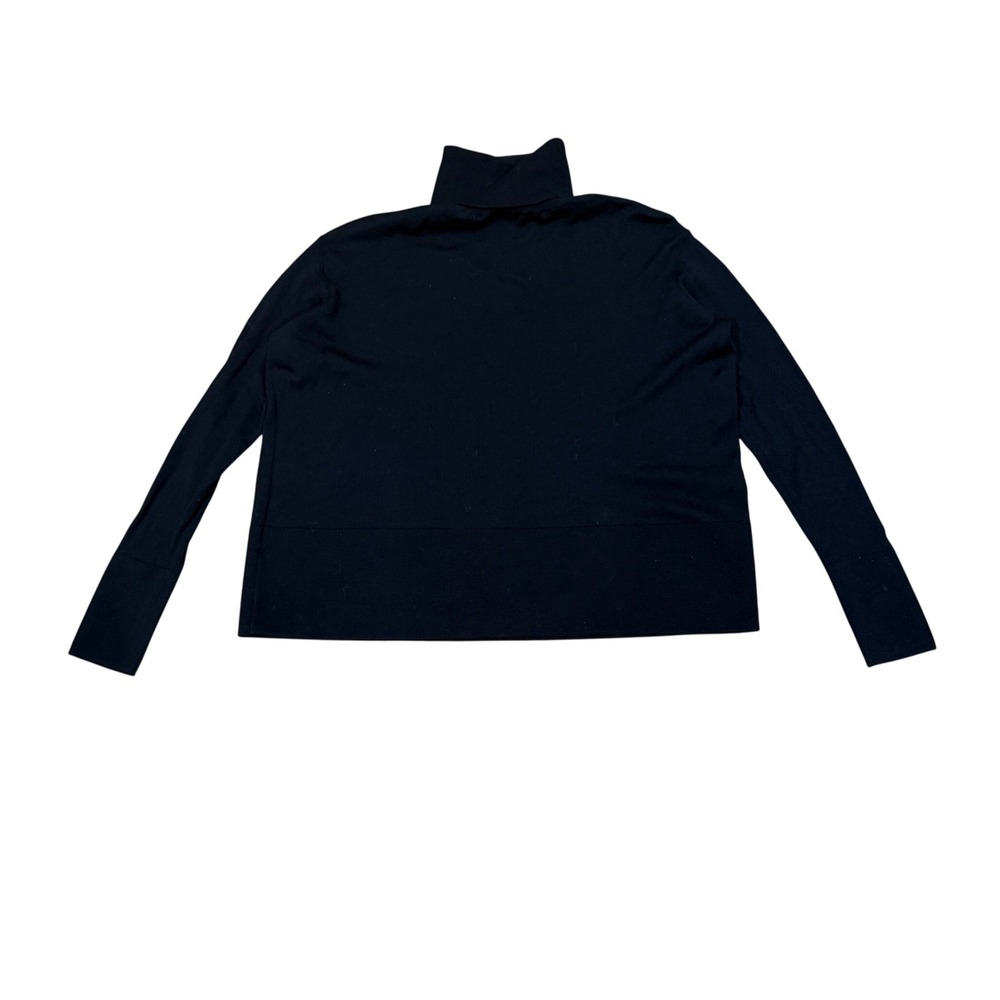 Everlane Black 100% Wool Turtleneck Sweater XS Relaxed Fit Pullover Staple Basic